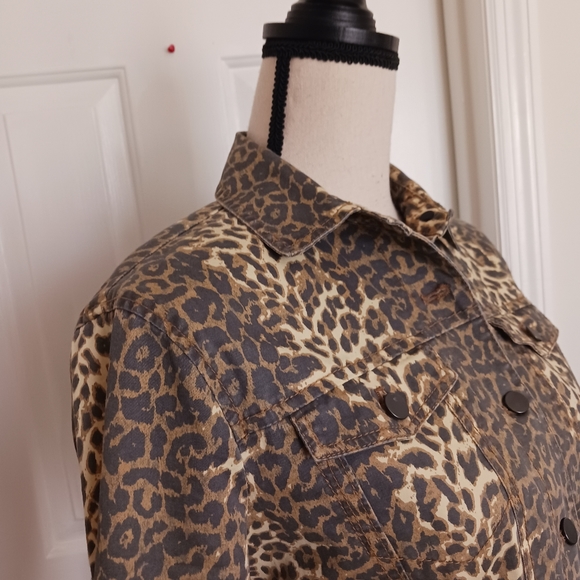 ATM Leopard Print Denim Jacket - Picture 7 of 16